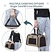 Petsfit Transportbox Katze kleine Hunde leicht Hundetasche Flugzeug für kleine Hunde Katzen Transporttasche Hundetragetasche,Tragetasche Hund Flugtasche mit Schutzgurt & erweiterbare Matte, S/Khaki