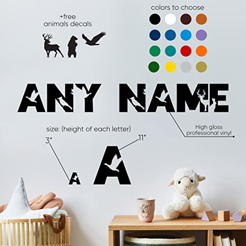 Vinilos decorativos nombre animales bosque para bebé miniatura 4