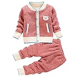 ✦ Conjunto de ropa de cárdigan abrigada, suave y gruesa, que mantiene al bebé abrigado y cómodo en el invierno. Lindo patrón de dibujos animados con colores brillantes, dale a tu bebé un aspecto adorable y elegante.
