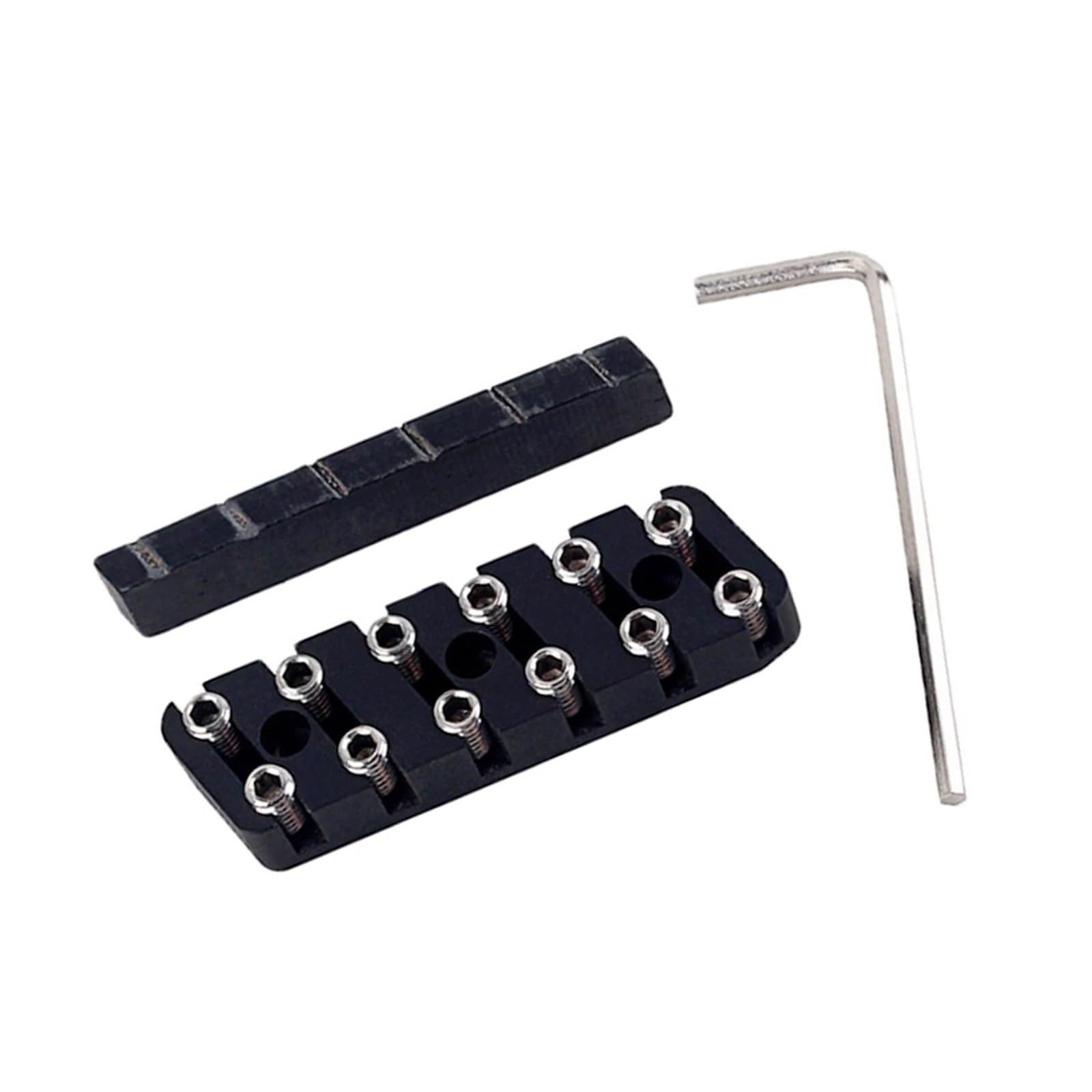 Juego De Accesorios Para Sillín Fijo Y Tuerca De Puente De Guitarra Eléctrica Sin Cabeza Puente De Guitarra Profesional(6 String)