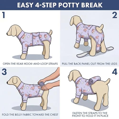 Image of Spark Paws Dog Recovery Suit - Surgical Onesie After Surgery, Male & Female