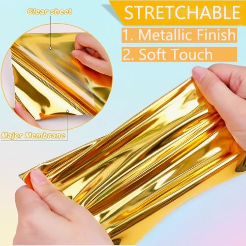 Image of Gold Heat Transfer Vinyl Metallic Gold Iron HTV Iron on Vinyl for T-Shirts | Metallic Gold