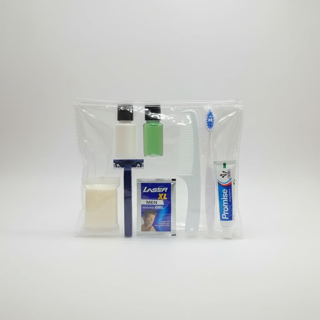 10 Sets Guest Amenity Kits with Zip Pouch 9x6 Inch – Hotel Toiletries Set with Dental, Shaving Kit, Soap, Hair & Body Wash – Travel & Airbnb Essentials-image-28