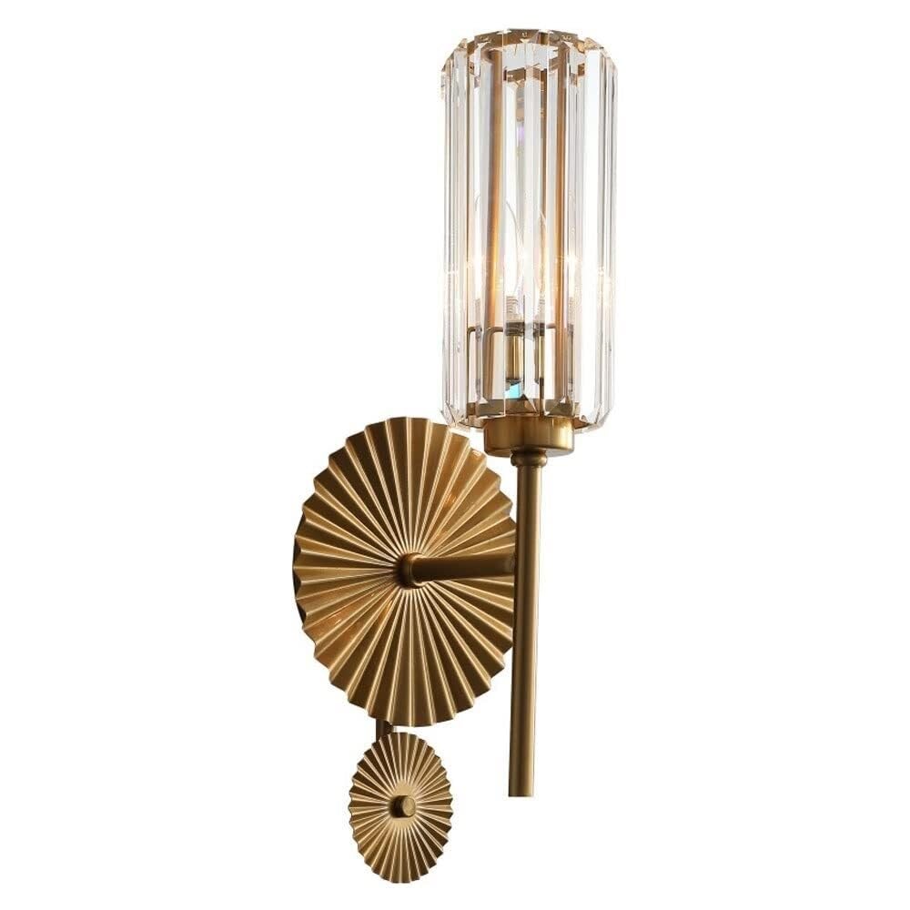 HPTHLY Mid-Century Wall Sconce With Crystal Shade, Antique Brass Finish 1-Light Indoor Lamp, Perfect For Hallway, Bathroom, Vanity Light, And More