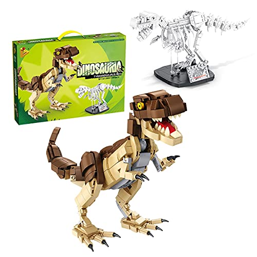 BEENLE Dinosaur Fossils Building Kit for Kids Building Dinosaur Blocks Toys Toddler Creative Thinking 2 Pack Dino Block Playset Kit Educational Kit Stem Toys Gifts for 6+ yr Boys Girls (906 PCS)