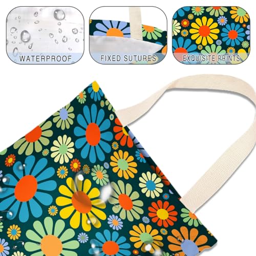 Image of Car Trash Bag Hanging No Snap Small Garbage Bag for Car Back Seat Cute Printed One-handed Strap Trash Bags Car Accessories-Hippie Flower Car Trash Bags