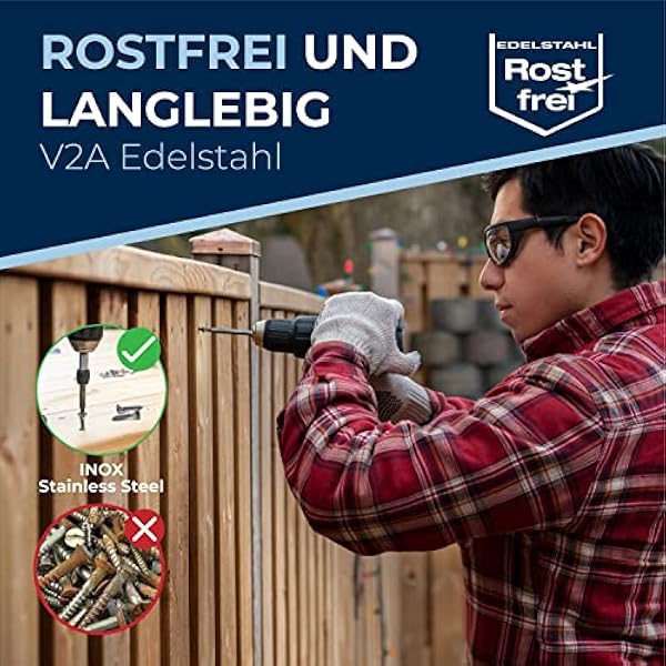 Houten schroeven verzonken kop met platte kop van roestvrij staal, Torx V2A, 5 x 90, voor spaanplaat, gedeeltelijke schroefdraad, 5 mm sterk, 90 mm lang, 400 stuks, staal, A2, 400 stuks