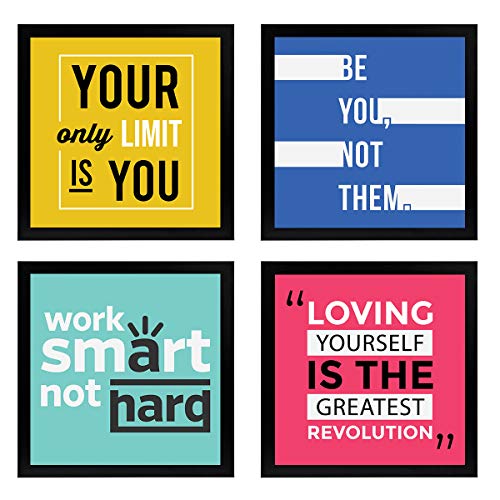 Image of Chaka Chaundh Wood Quote Wall Painting, Multicolour, Modern, 23 cm X 23 cm X 4 cm