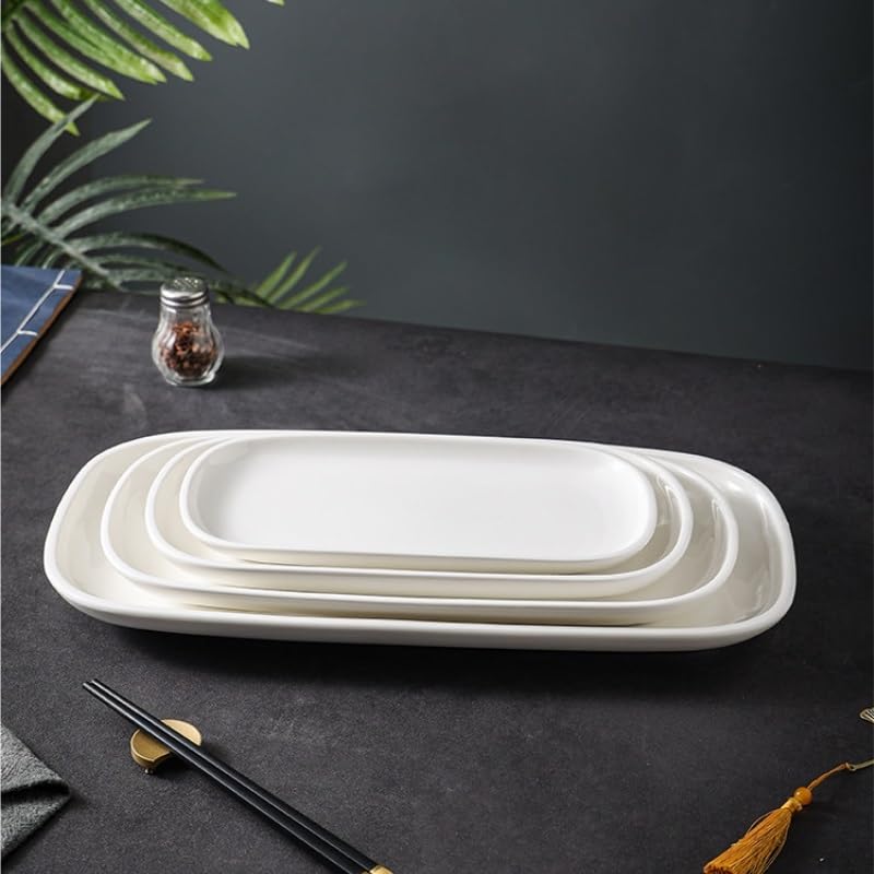 Platos de Camping Plato de pescado cerámica, plato al vapor doméstico, verduras rectangular Plato Decorativo(S)