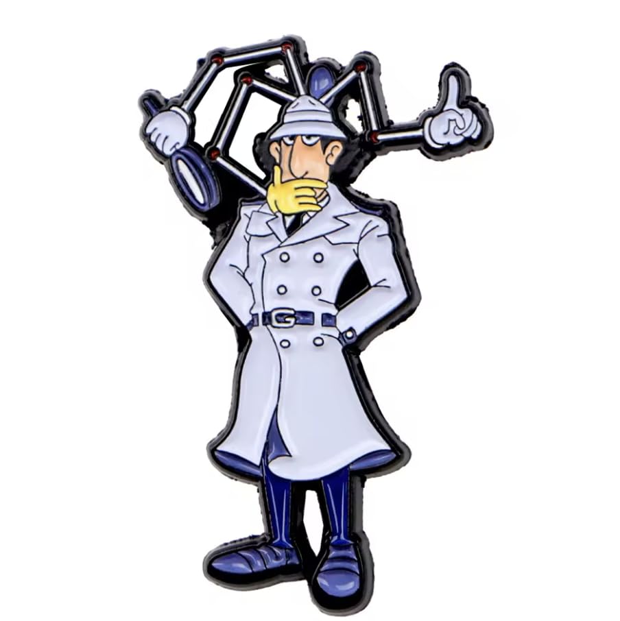 Pin's Inspecteur Gadget - Dessin Animé Années 80 Vintage Pop Culture - Pin Epinglette Broche decorative Accessoire pour Trousse Sac Vetements, 3,5 x 2,2 cm