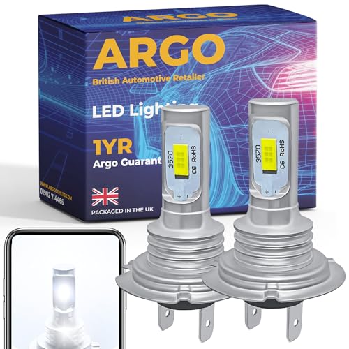 Argo H7 Led Headlight Bulb Xenon White 6000k 12v Upgrade High Low Dipped Main Beam Headlamp Bright Fog Car Light Bulbs 499 PX26D H7 Headlight Bulb