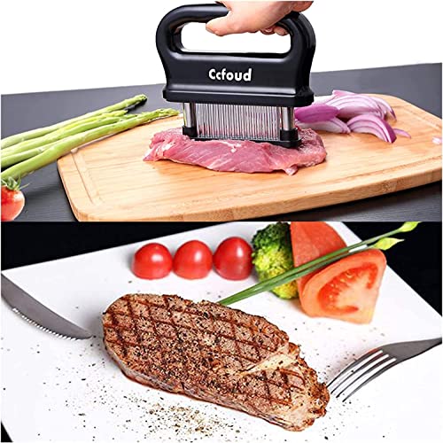 Meat Tenderizer, 48 Stainless Steel Ultra Sharp Needle Blade Tenderizer For Tenderizing Steak, Beef With Cleaning Brush,Durable Baking Kitchen Accessories By Ccfoud #TOP2