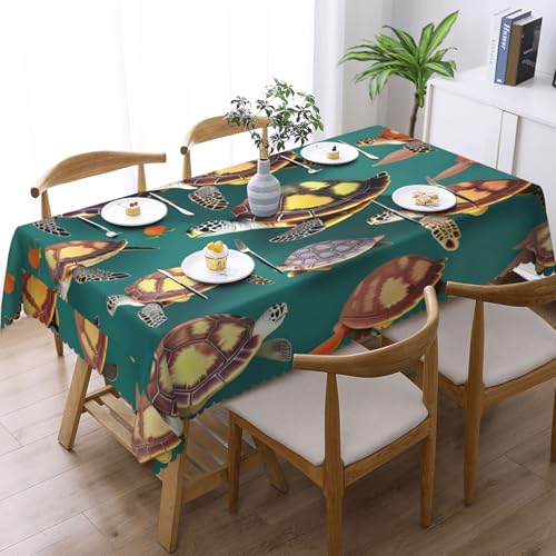 Nappe rectangulaire motif tortues de mer décor animaux pour table à manger et buffet chic - 3