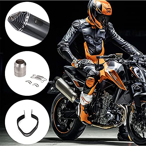 Silencieux Échappement Moto Hexagonal Fibre Carbone – 51 Mm Oblique, Look Racing, Universel – Son Brut & Style Aggressive