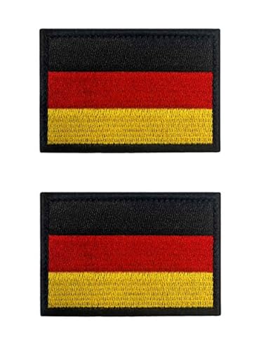 2 Stücke 6x4 cm Mini Deutschland Flaggen Patch Gestickt Abzeichen Deutsch Applikationen für Kleidung Taschen Rucksack Uniform Weste H&egeschirr Militär Taktisch Draussen Jersey