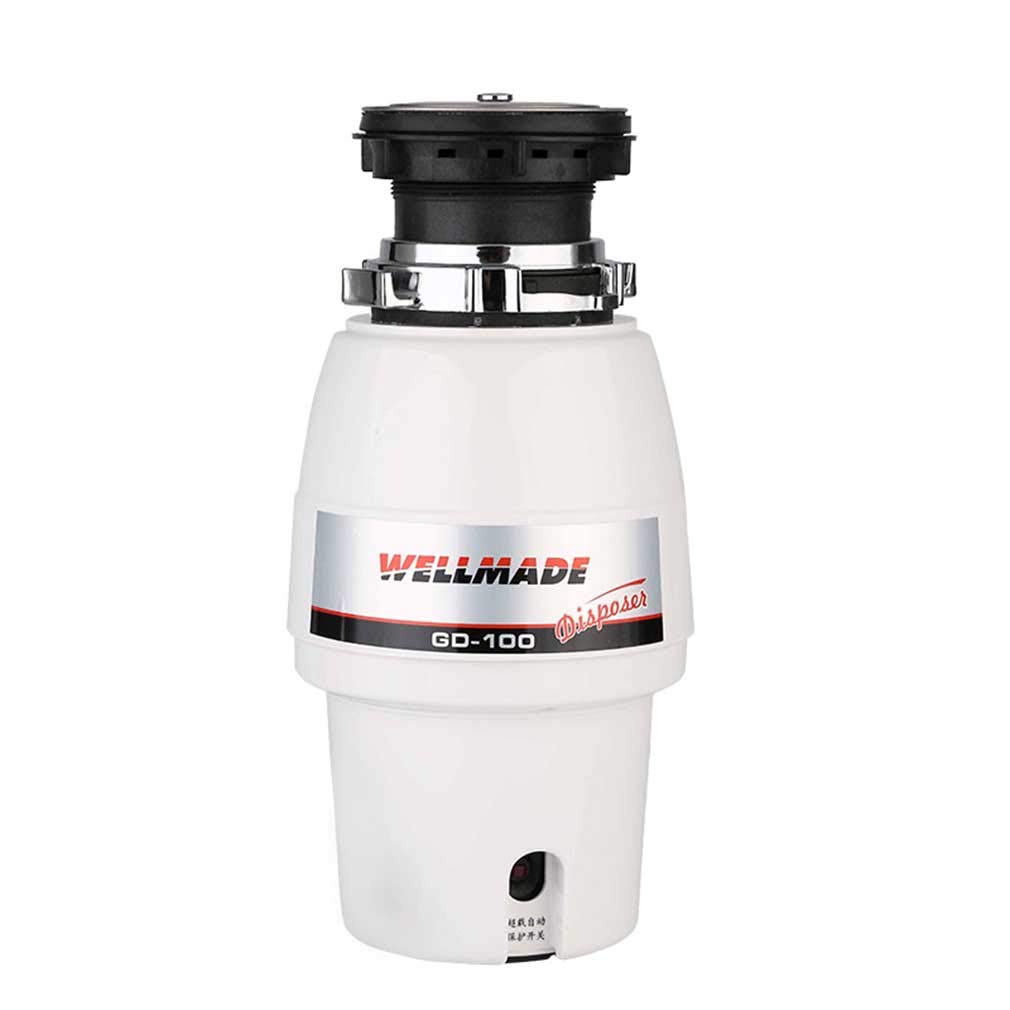 Durable Broyeur de déchets Alimentaires Élimination des ordures ménagères Protection Anti-surchauffe et Anti-Surcharge Cuisine, White