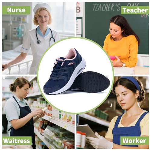Image of AOV Women Arch Support Walking Shoes Orthotic Sneakers for Plantar Fasciitis Foot and Heel Pain Relief Tennis Shoes