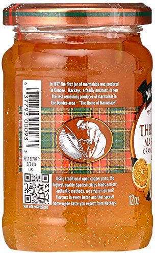 Image of Mackays Three Fruit Marmalade Jam 340gm| Orange, Grapefruit & Lemon | Imported from Scotland | Made with Whole Fruits | Vegan | Gluten-Free | No Artificial Colors or Preservatives (Pack of 3)