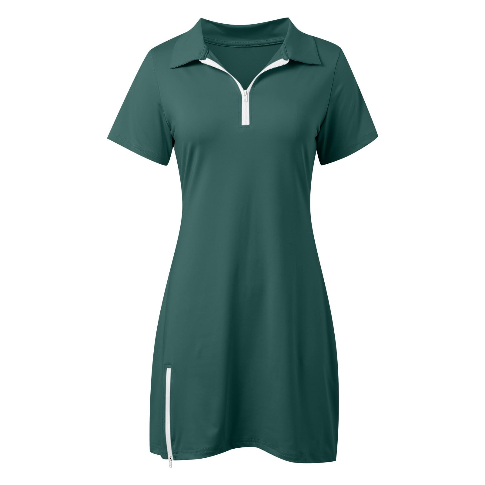 Générique Robe De Tennis De Golf Avec Short Pour Femme - Col Polo - Robe Athlétique Manches Courtes - Robe De Golf Décontractée Manches Courtes