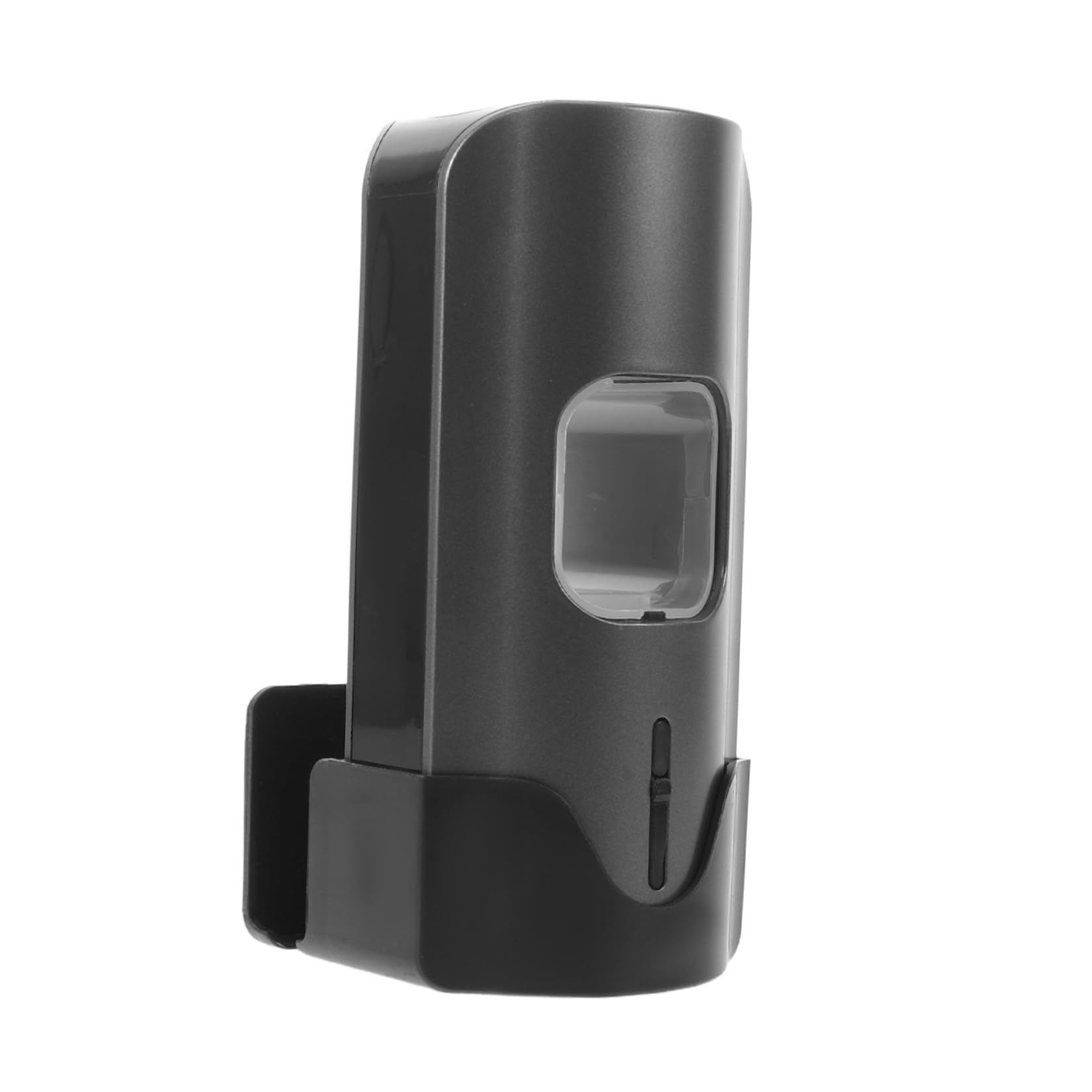 Amosfun Dispenser Automatico di Dentifricio senza Contatto con Porta Spazzolini da Bagno in Plastica Nero, Salvaspazio con 2 Slot per Spazzolini e Regolazione a 3 Livelli per Uso