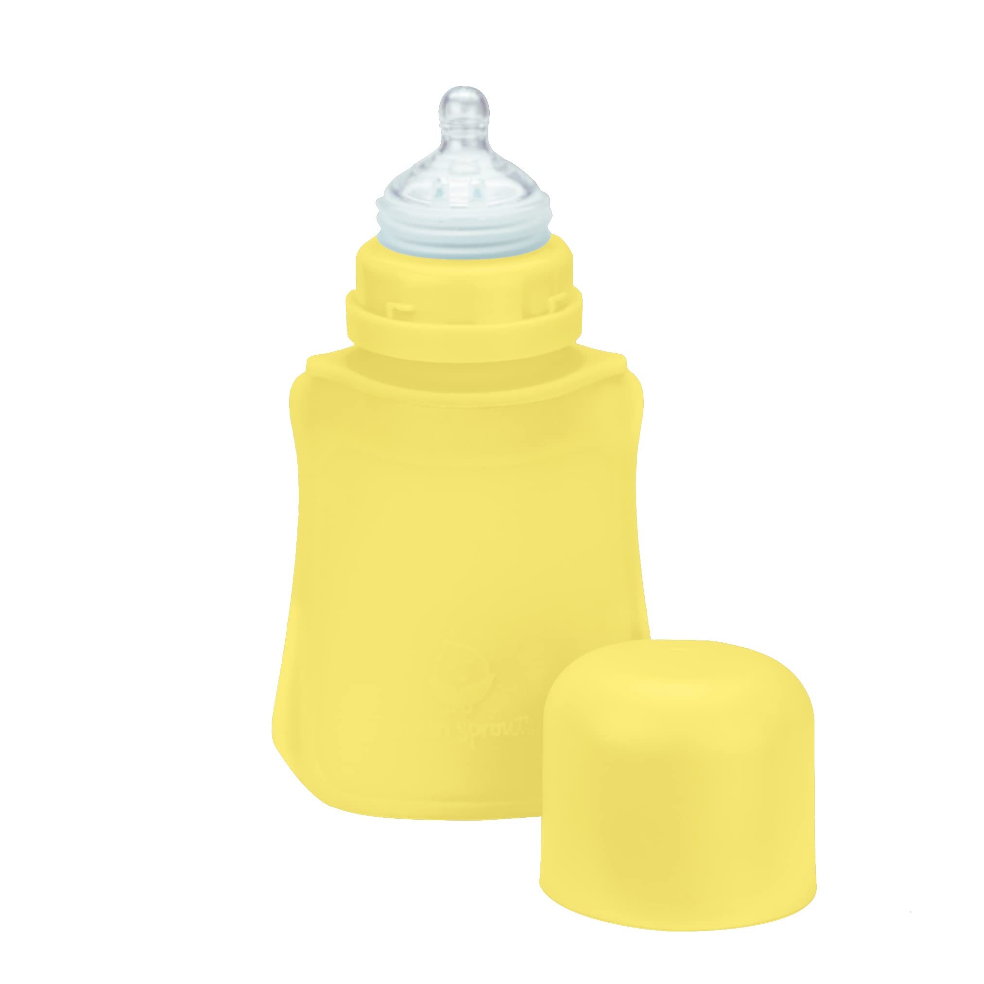 green sprouts Sprout Ware Baby Pocket Made from Silicone and Plants (8 oz.), Non-Toxic Silicone Plant-Based Plastic Baby Pocket Without BPA, BPS, BPF - Yellow
