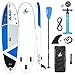 AKD Sealion Tavole Gonfiabili da Stand Up Paddle 10'6" 320x81x15cm | 150kg/318L Kayak Surf, Pompa con Manometro, Pagaia in Alluminio Regolabile, Zaino E Cintura (Blu)