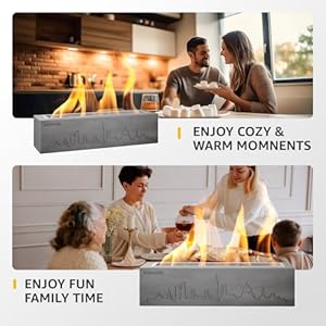 monTEK Tabletop Fire Pit, Concrete Table Top Firepit Indoor Outdoor Decor, Table Top Portable Rubbing Alcohol Fireplace Smores Maker Long Time Burning Smokeless for Patio Balcony with Extinguisher monTEK Tabletop Fire Pit Concrete Table Top Firepit Indoor Outdoor Decor Table Top Portable Rubbing Alcohol Fireplace Smores Maker Long Time Burning Smokeless for Patio Balcony with Extinguisher