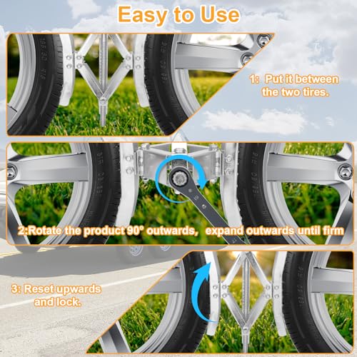 Image of RV Wheel Chock Stabilizer, Rotatable Wheel Chocks for RV 2 Pack, 4-12 Inch Camper Wheel Chock Stabilizer Scissor for Travel Trailers, RV Wheel Stabilizer with 2 Locks and Ratchet.