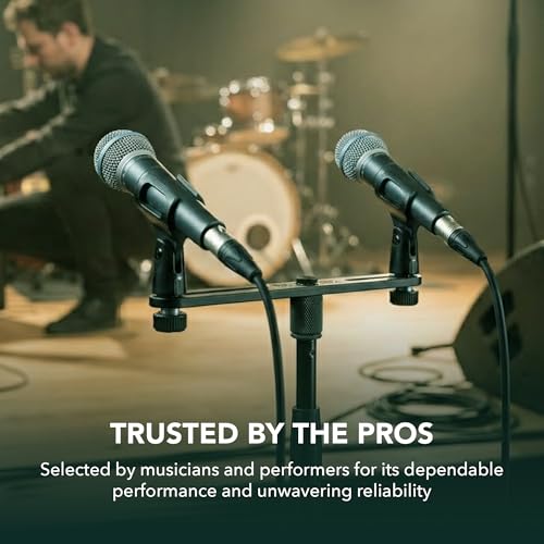 Image of K&M Konig & Meyer 23550.500.55 Microphone Bar | Adjustable Positioning for Two Mics or Booms | 5 /8 inch Thread Stand Connector | Professional Choice Made in Germany Black