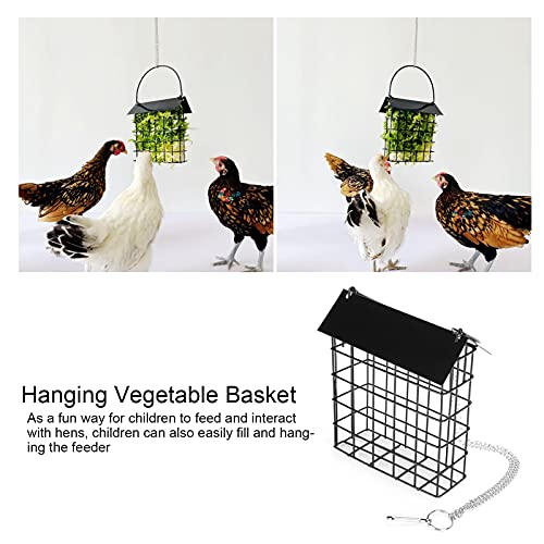 Hens Metal Hanging Feeder, Hühnchen-Gemüsekorb Stall für Hühnchen-Futterkorb für Hühnerstall für Zäune – Bild 7