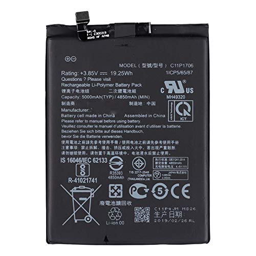C11P1706 Batería para portátil Compatible con ASUS ZenFone MAX Pro M1 ZB602KL ZB601KL Series(3.85V 19.25Wh 4850mAh)