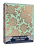 Rose Gold Notecards: 12 Foil-Stamped Cards & Envelopes