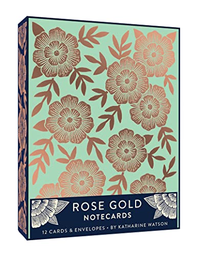 Rose Gold Notecards: 12 Foil-Stamped Cards & Envelopes (Gilded Rose Gold Stationery, Notecards and Envelopes with Blank Interiors)