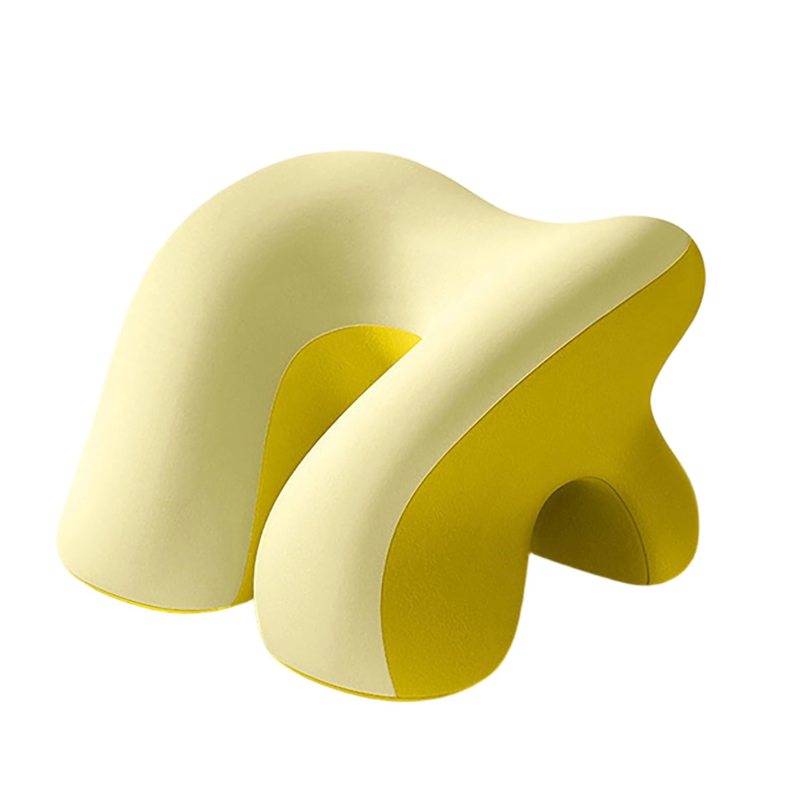 newuzis Ergonomic Desk Nap Pillow With Arm Hole – Memory Foam Lunch Break Support Pillow For Office, Classroom, Travel, Washable Cover – Prevents Arm Numbness, Curved Surface Lemon Yellow