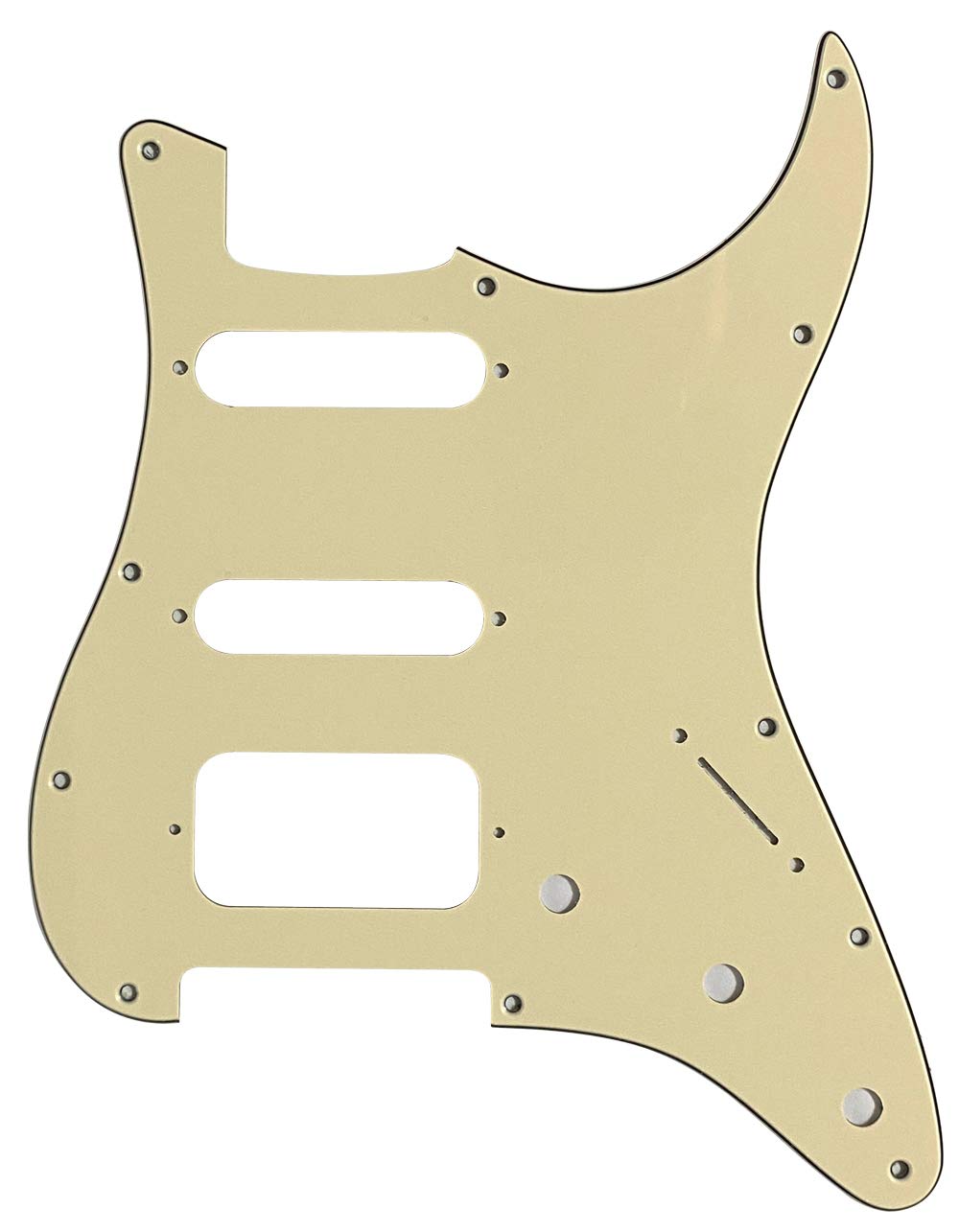 For Fender 11 Sctew Stratocaster Start HSS Guitar Pickguard (3 Ply Vintage Yellow)