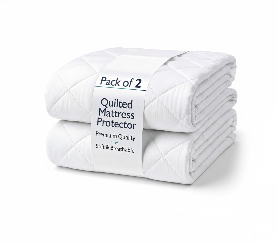 BedLooms Super King Mattress Protectors - Pack of 2 Quilted Mattress Cover (180x200cm) – Premium Microfiber Anti-Allergy Mattress Pad