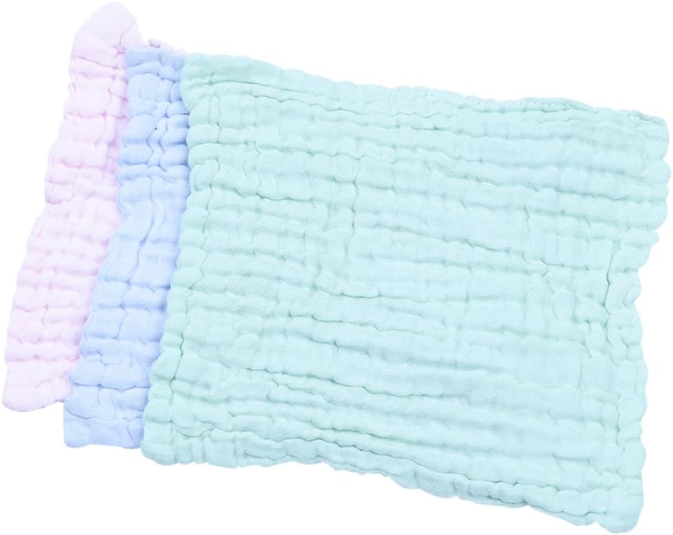 5Pcs Solid Color Face Towels Soft Handkerchiefs for Random Colors for Drool and Teething Machine Washable Bibs