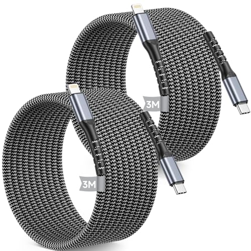 USB C to Lightning Cable 3m+3m MFi Certified iPhone Charger Cable Fast Charging Nylon Braided USB C Apple Lightning Cable Lead Wire for iPhone 14 13 12 11 Pro Max X XR XS 8 7 6 Plus SE 2000 iPad Mini