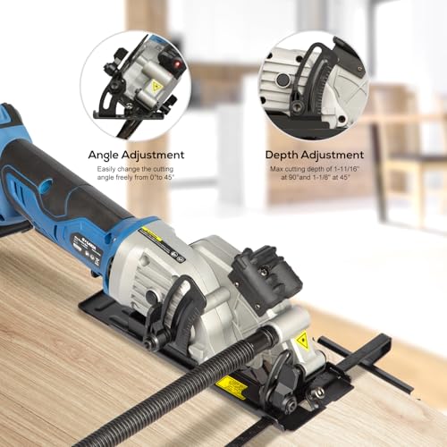 G LAXIA Mini Circular Saw, 4-1/2" 3400RPM Compact Cordless Circular Saw with 4.0A Battery, Laser Guide, Rip Guide, Mini Table Saw with 2Pcs Blades for Wood, Soft Metal and Plastic Cuts - Image 4