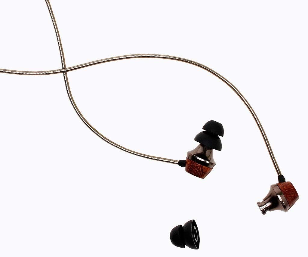 Symphonized ALN 2.0 Premium Genuine Wood In-ear Noise-isolating Headphones|Earbuds|Earphones with Innovative Shield Technology Cable and Mic (Gunmetal)