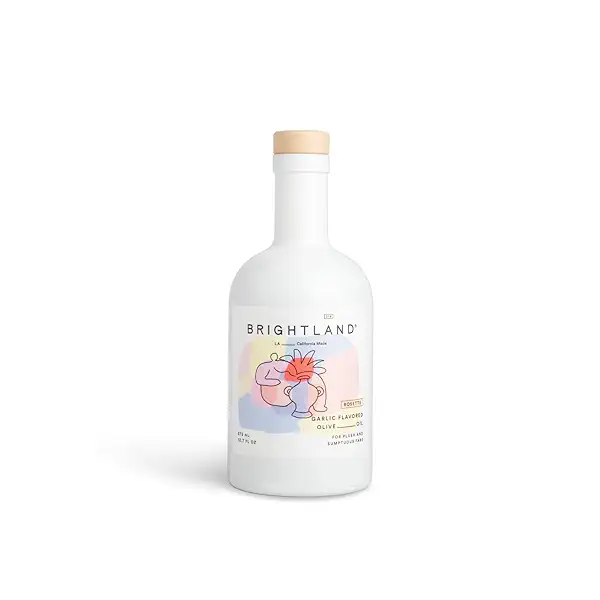 Brightland Rosette Garlic Flavored Infused Extra Virgin Olive Oil, Finishing Oil Ideal for Pasta, Pizza, Roasted Vegetables & Bread, Made from California Grown Olives, 12.7 Fl Oz 1