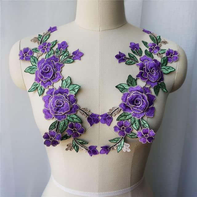 3 toppe in tessuto 3D con fiori e ricami in pizzo, per scrapbooking, da cucire su vestiti, decorati, fai da te (colori misti 3 toppe in tessuto 3D con fiori e ricami in pizzo, per scrapbooking, da cucire su vestiti, decorati, fai da te (colori misti
