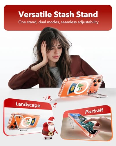 Image of ESR for iPhone 17 Pro Max Case with Stand, Camera Control Cover Compatible with MagSafe, Military-Grade Drop Protection Magnetic Phone Case, Scratch-Resistant Back Cover,Christmas Globe