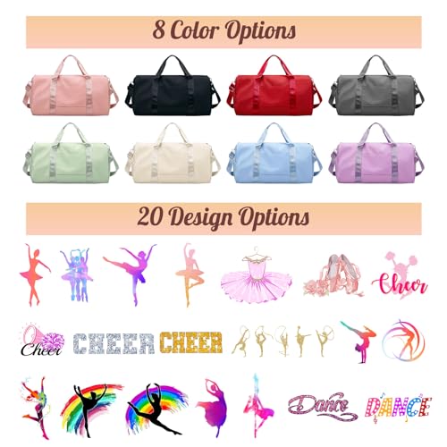 Personalized Duffle Bag Custom Dance Bag with Name Text Travel Bags Customized Printed Photo Picture Gym Bag for Cheerleading Dance Gymnastics Ballet Team, Black2