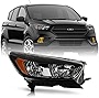 ACANII - For [Halogen w/o LED DRL Model] 2018-2019 Ford Escape Factory Style Black Headlight Headlamp RH Passenger Side