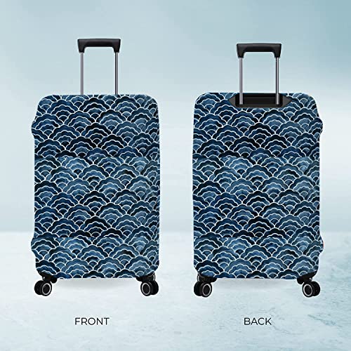 Image of Nasher Miles Polyester 55 (20 Inch) Small Protective Luggage Cover - Japanese Wave Design