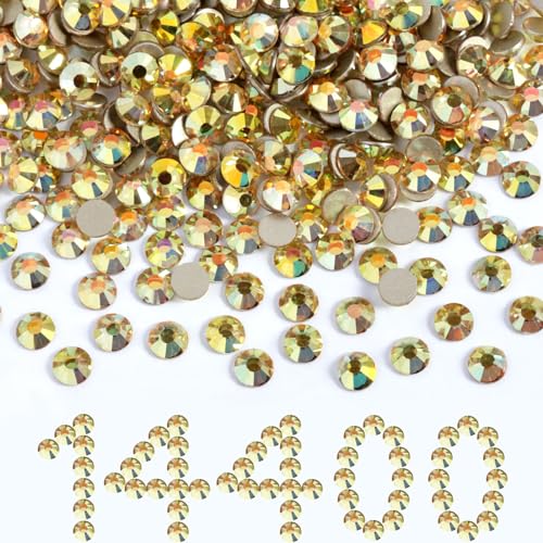 Image of Beadsland Flat Back Rhinestones Bulk, Metal Sunlight, SS16, 14400pcs | Flatback Glass Gems for Nails Crafts Clothes DIY Decoration, Glue Fix, 3.8-4.0mm