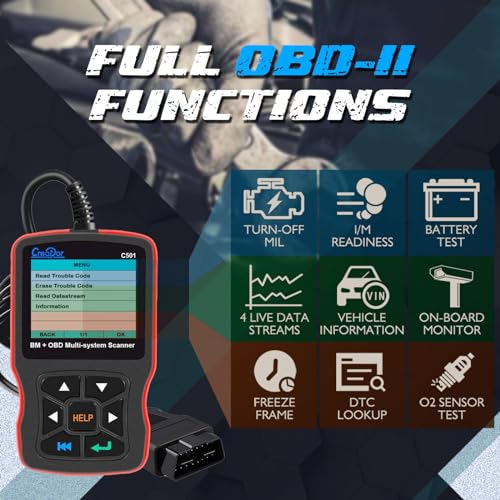 Creator C501 OBD2 Scanner Fit for BMW Mini EPB ABS SRS DPF Oil Reset All Systems Scan Tool with Battery Registration OBDII Code Reader Diagnostic Tool [New Version Update of C110+ C310+ C410 C420]