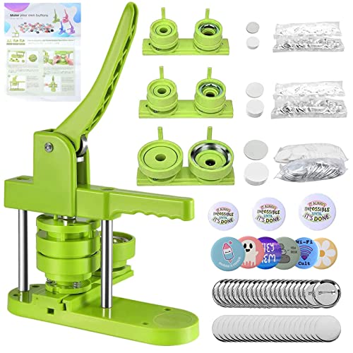Mryitcal Button Maker Machine Multiple Sizes 400pcs, Pin Maker Button Press 1+1.25+2.25 inch Pin Badge Making Supplies for DIY Personalized Metal Pinback Buttons