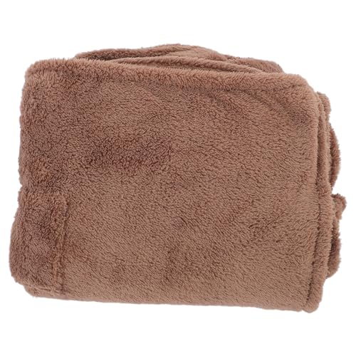 DECOMELODY Manta Capucha para Mujer, Poncho Tipo Capa Abierto de Poliéster Doble Cara, Abrigo Esponjoso Color Camel Adecuado para Invierno y Primavera, Manta Portátil Versátil para
